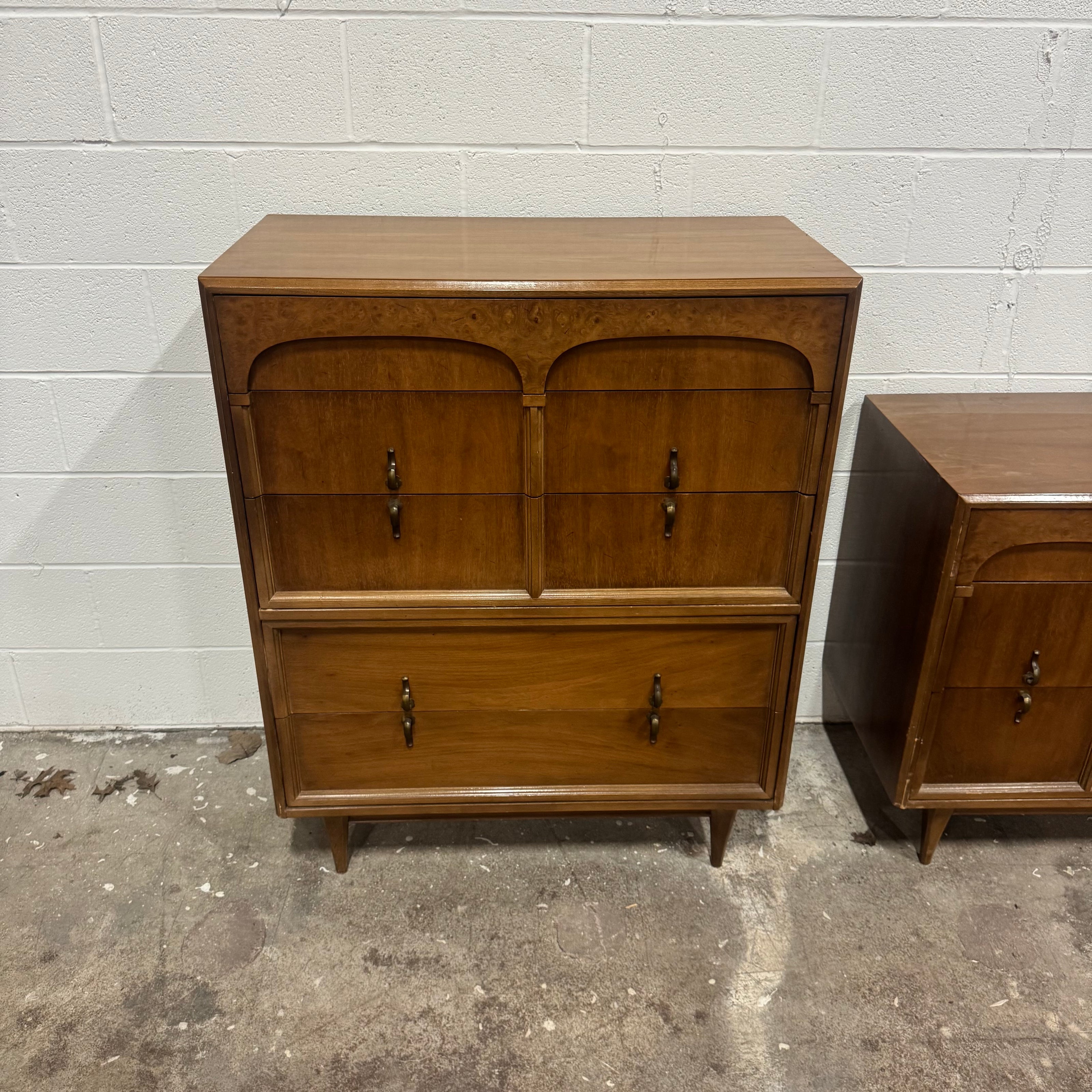 American Martinsville Burl Walnut Bedroom Set