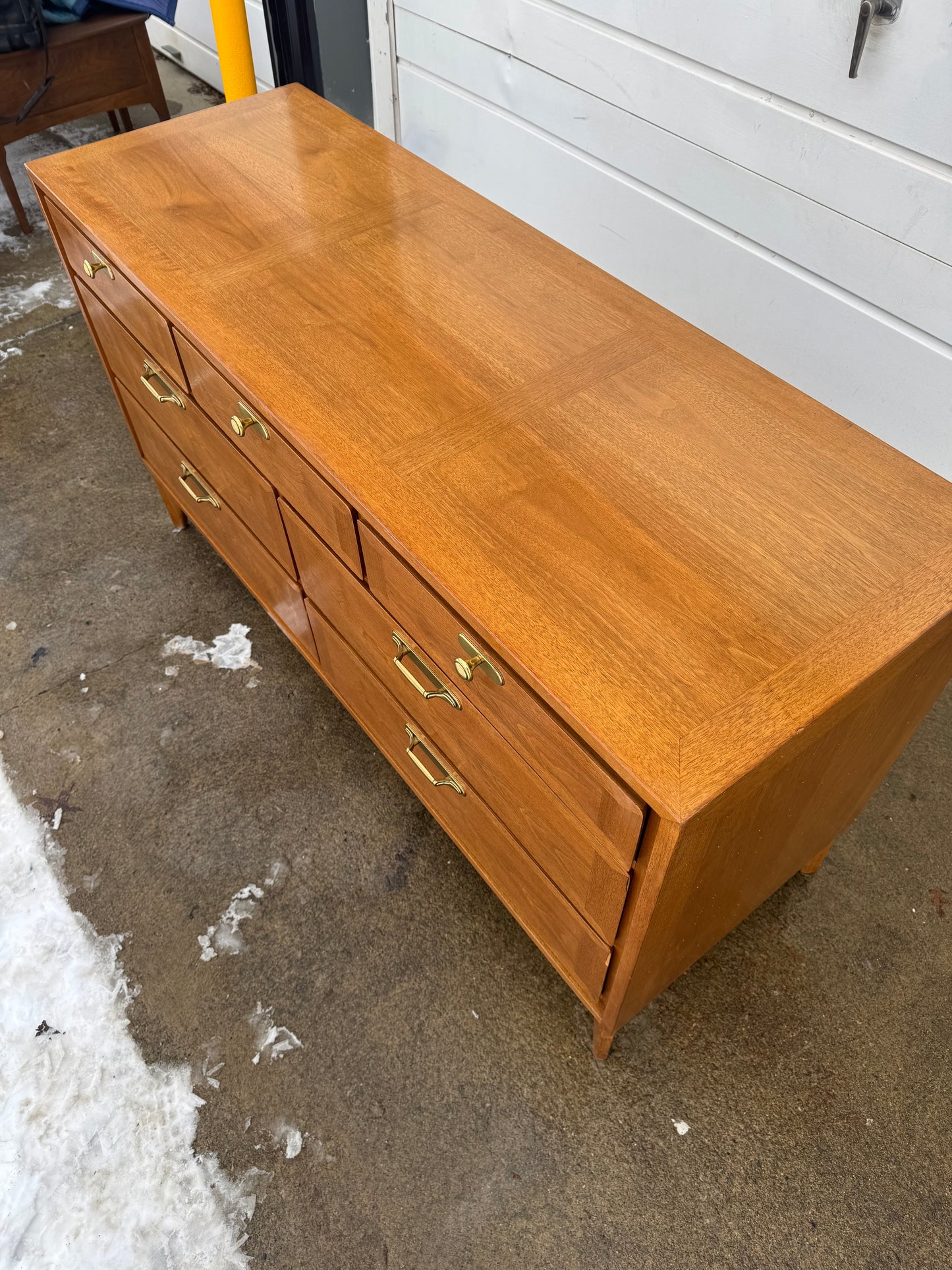 Seven-Drawer Light Pecan Dresser Made by Redlion