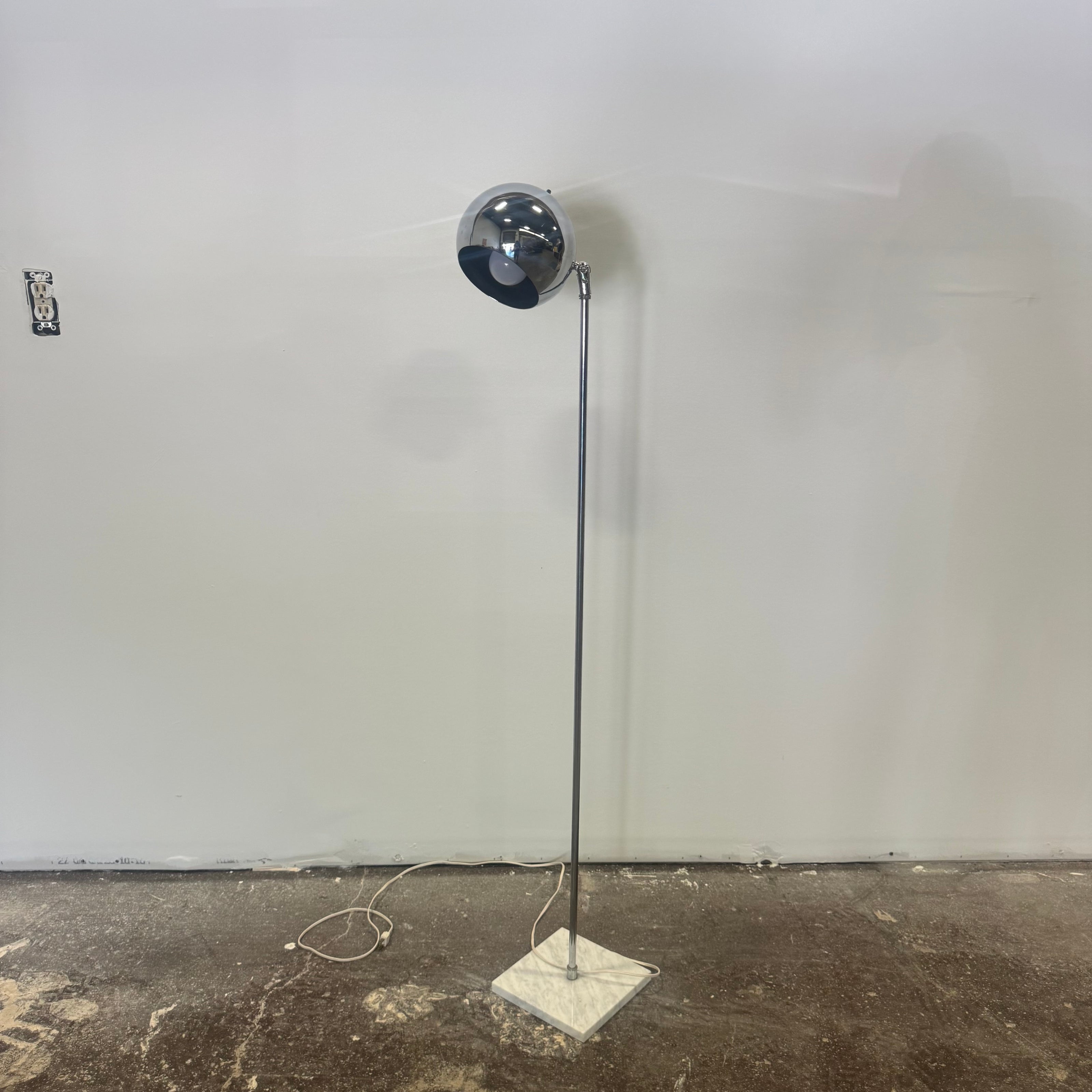 Italian Marble Base Chrome Floor Lamp