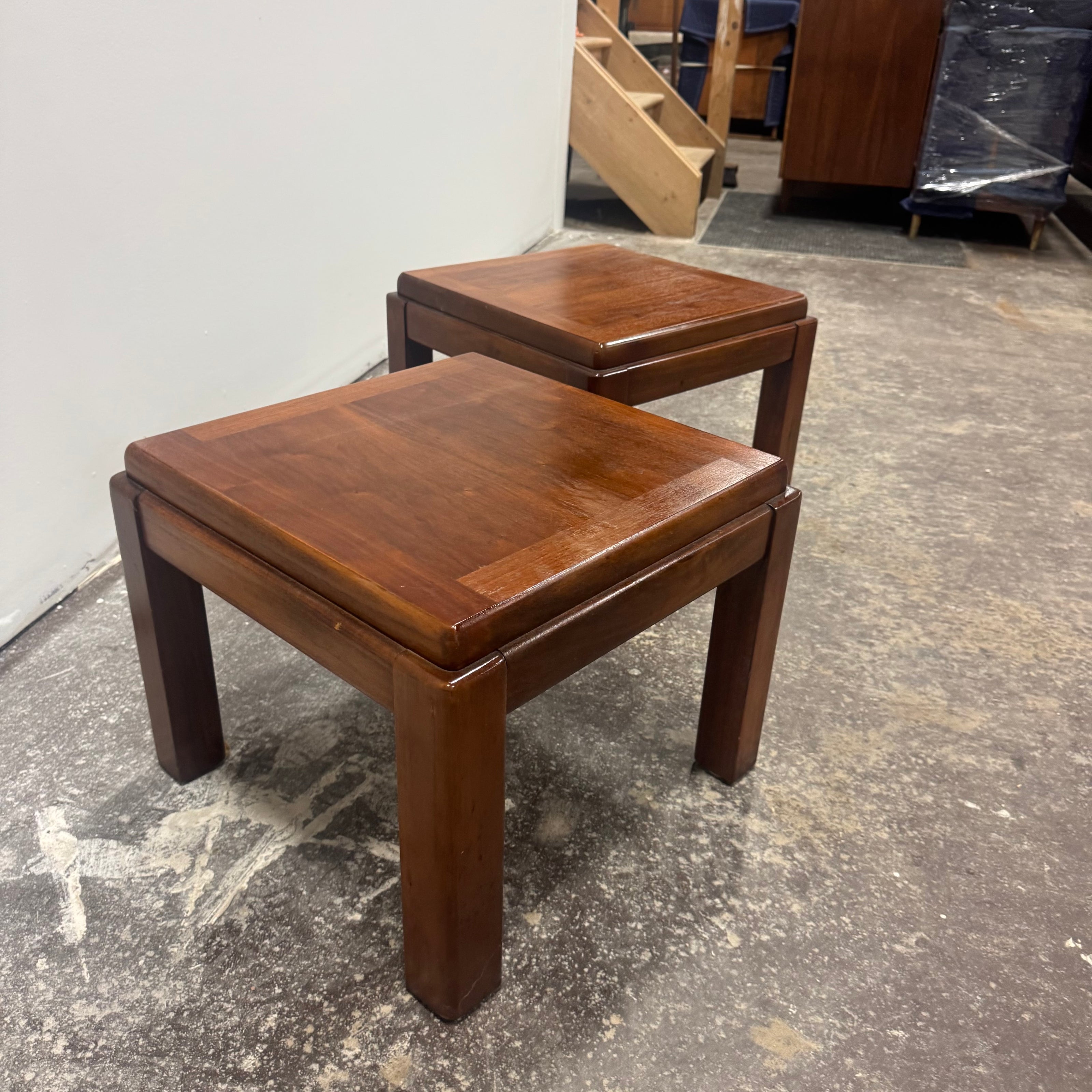 Lane Walnut End Table Lamp Stands