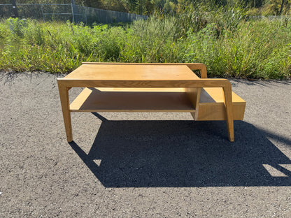 Two-Tier Midcentury Modern Blonde Coffee Table