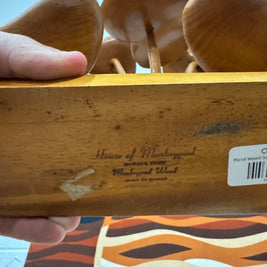 Vintage Hawaiian Floral Wood Carving