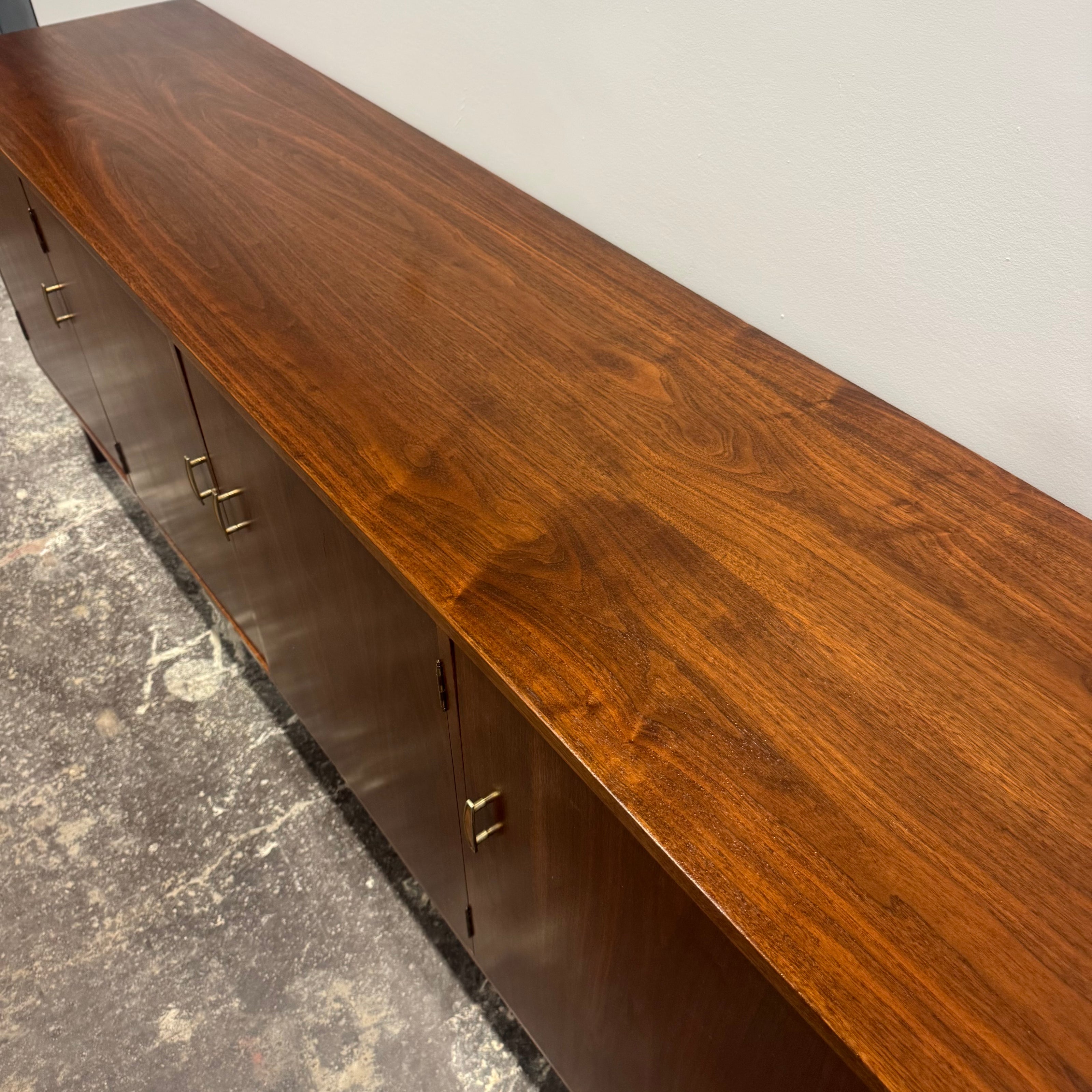 Monumental Walnut Four Door Buffet Credenza — 84