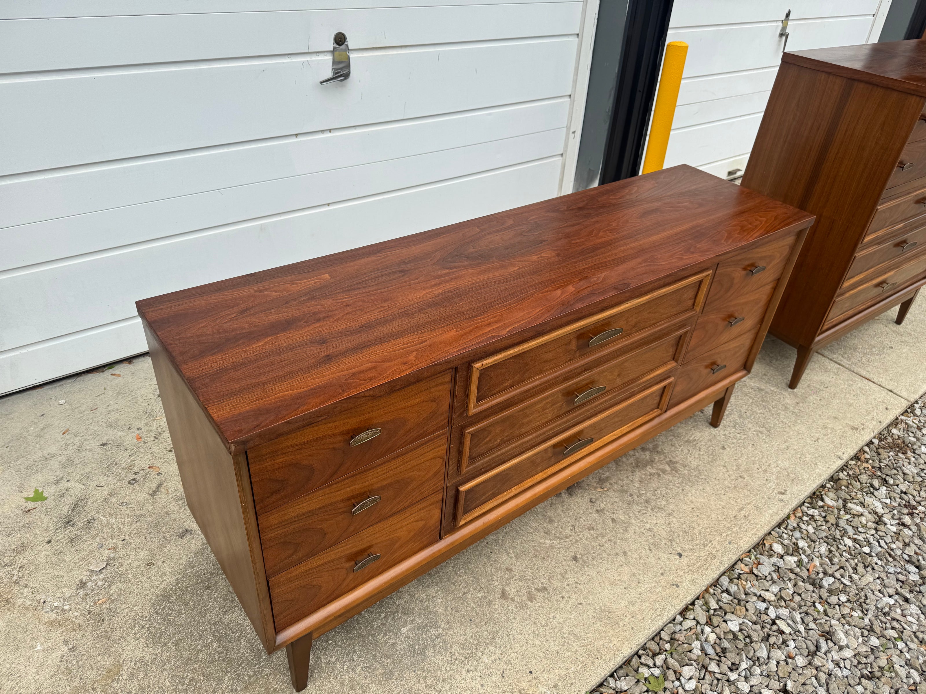 Lenior House – Refinished Midcentury Dresser Set with Mirror (Lowboy + Highboy) ✨