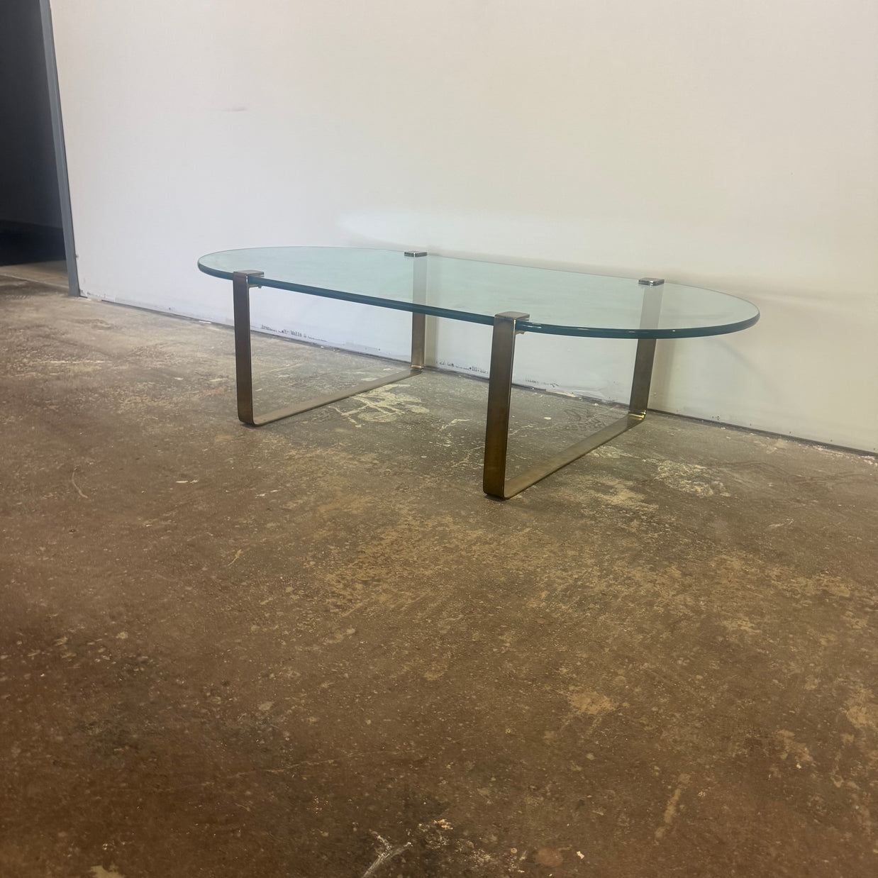 Oval Glass Top Coffee Table