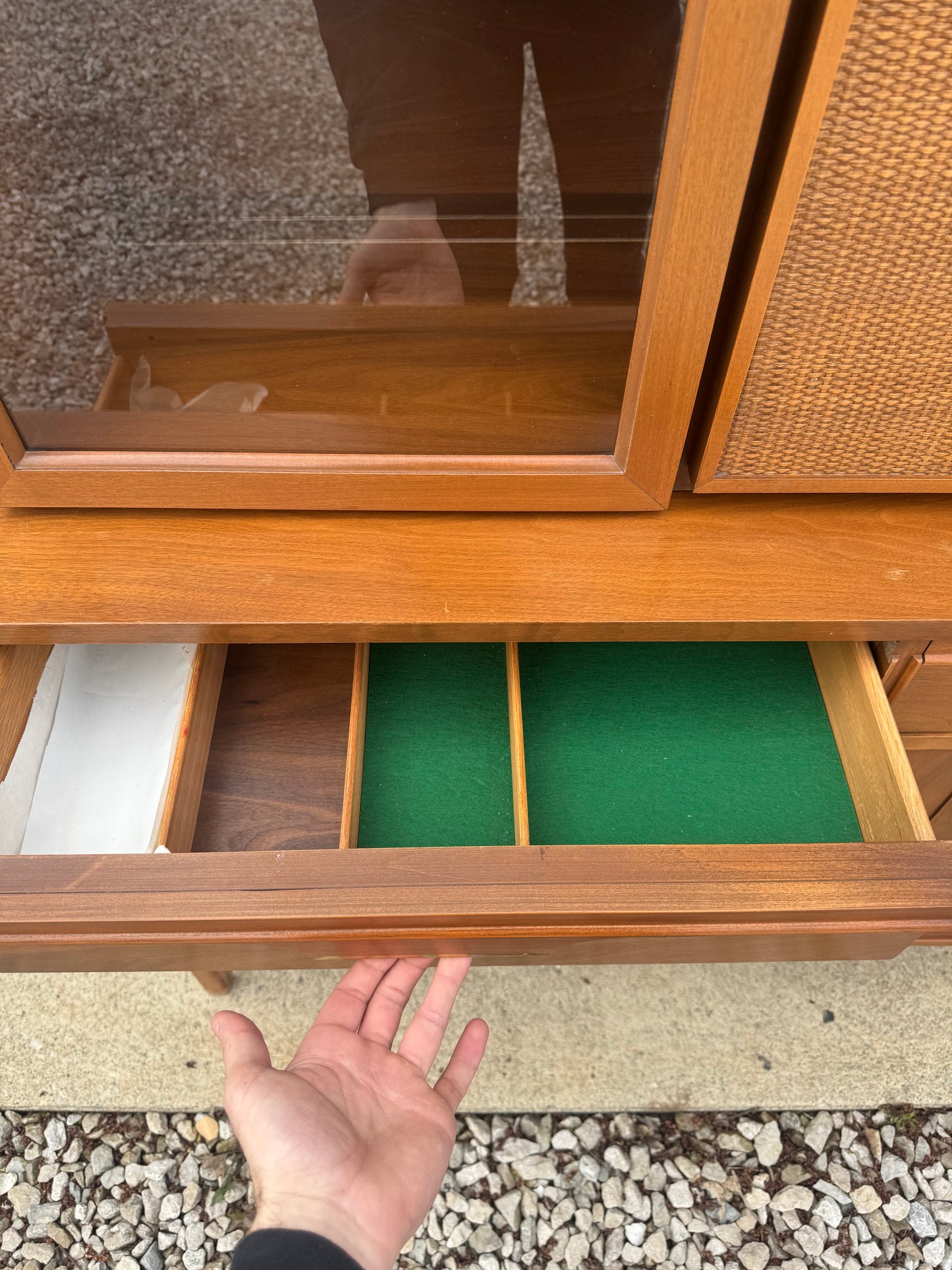 Basic-Witz Midcentury Two-Piece Hutch