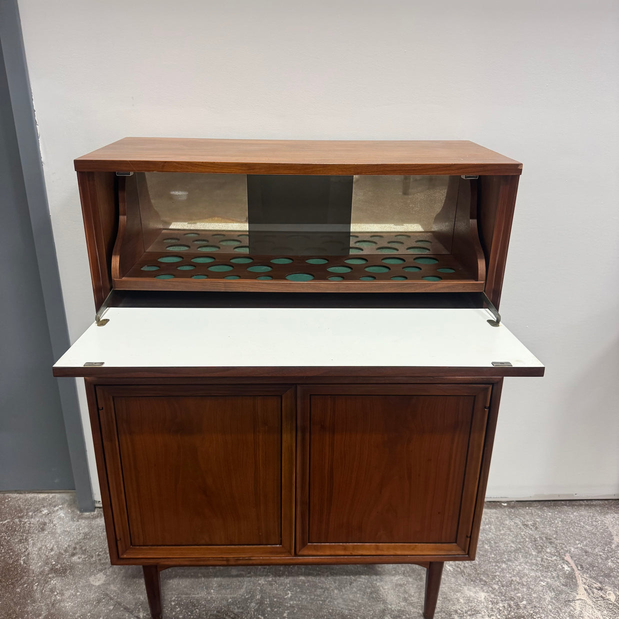 Drexel Declaration Walnut Bar Cabinet