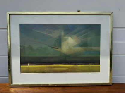 Lyonel Feininger – Bird Cloud (1974 Print, Gold Frame) – 36" x 26" 🎨