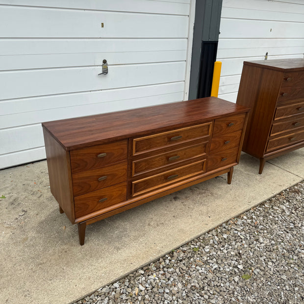 Lenior House – Refinished Midcentury Dresser Set with Mirror (Lowboy + Highboy) ✨