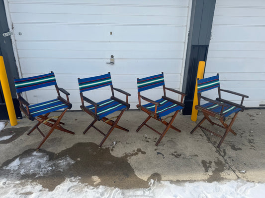 Vintage Canvas & Wood Folding Captain’s Chair
