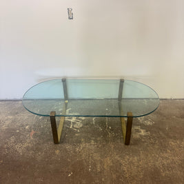 Oval Glass Top Coffee Table