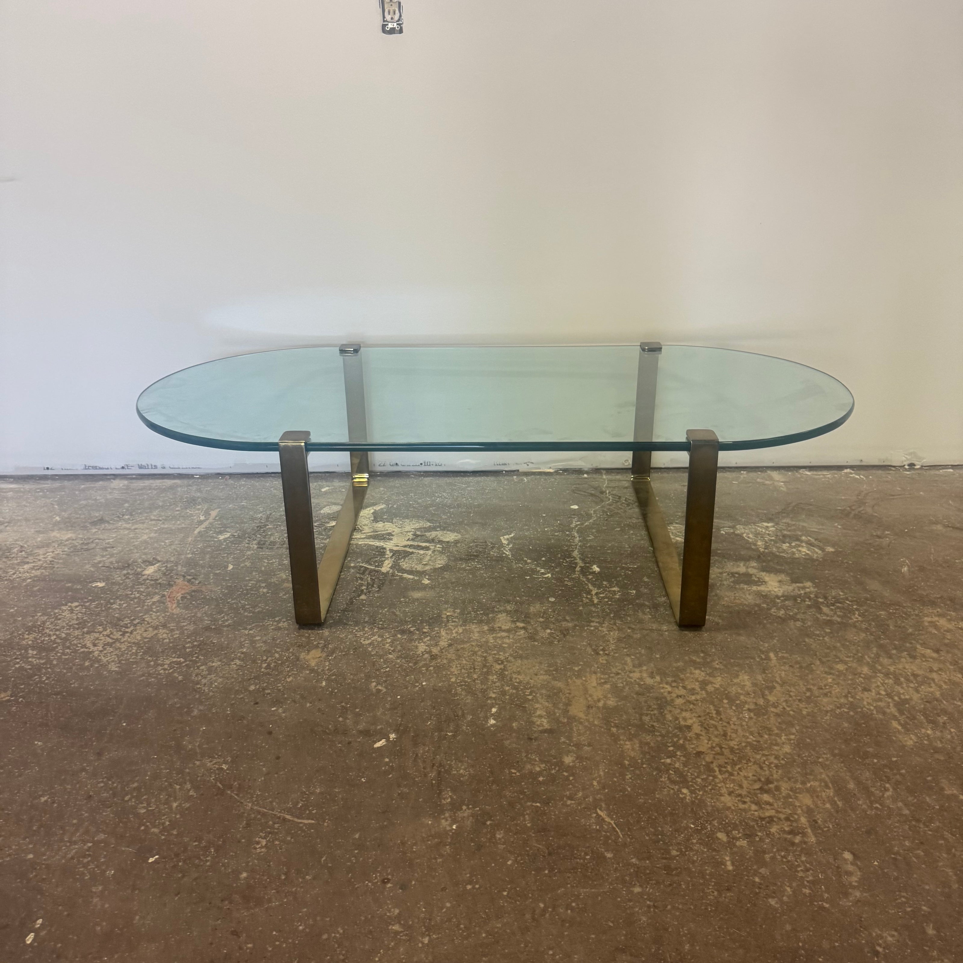 Oval Glass Top Coffee Table