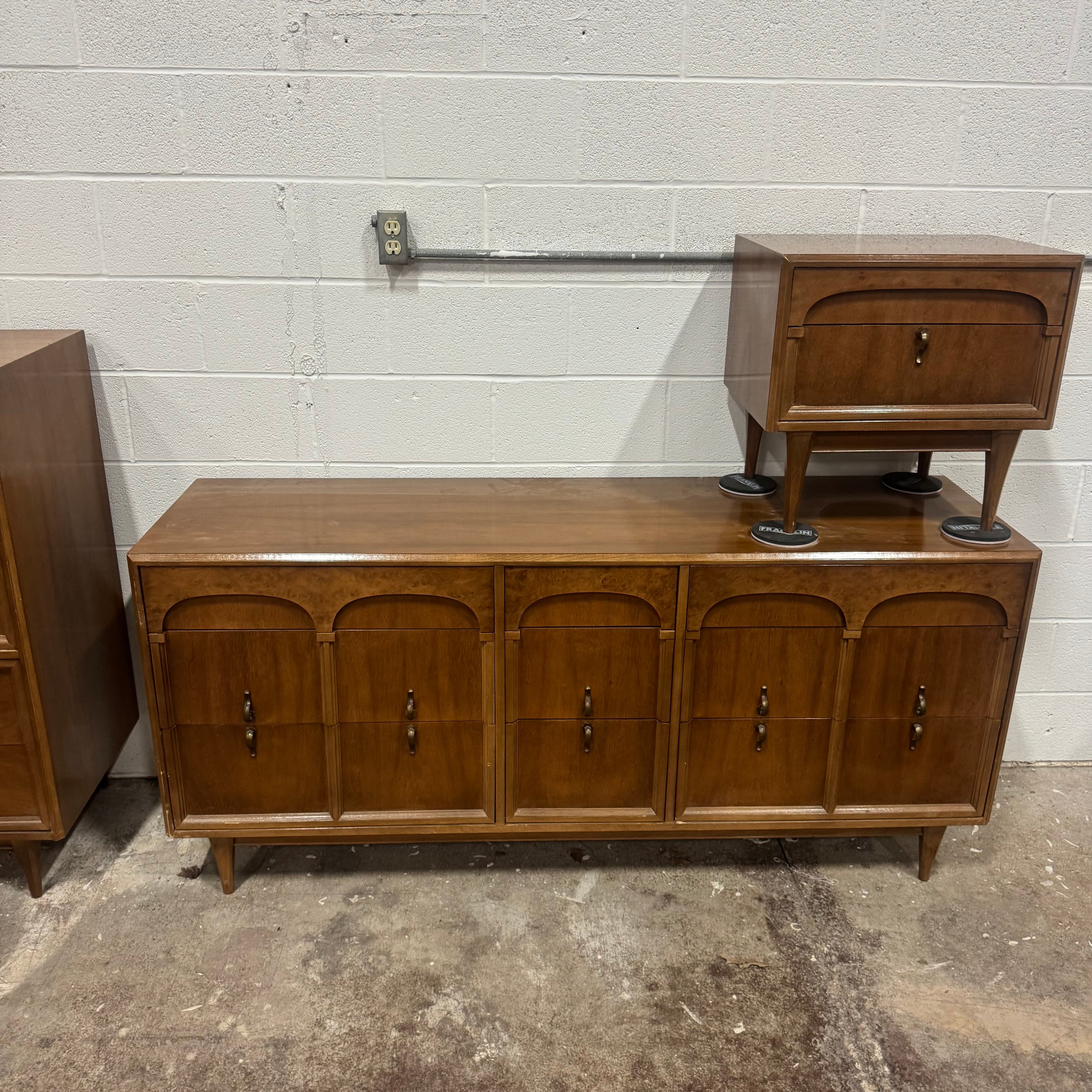 American Martinsville Burl Walnut Bedroom Set
