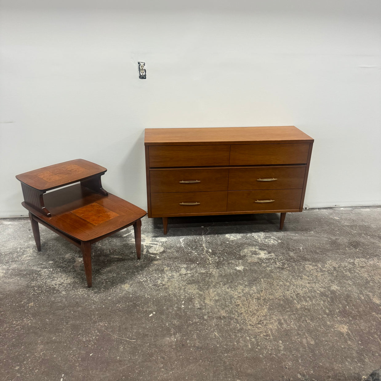 Mid-Century Walnut Six Drawer Dresser