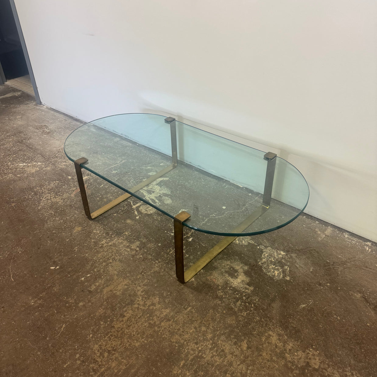 Oval Glass Top Coffee Table