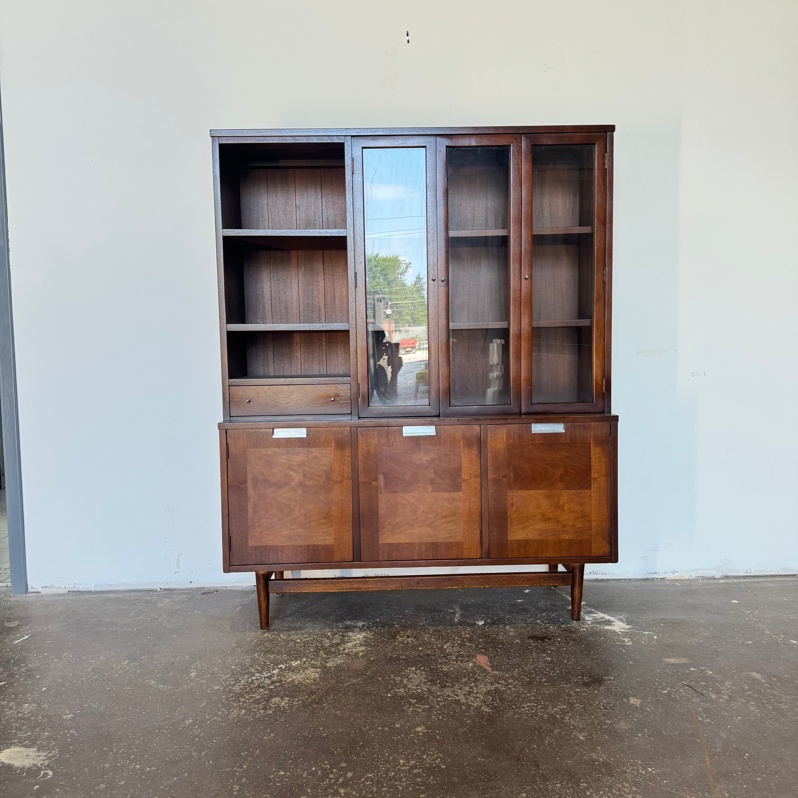 American of Martinsville Petite MCM China Cabinet — Fully Restored