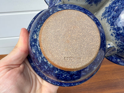 Blue Tri-Bowl Nut Dish by Reynolds