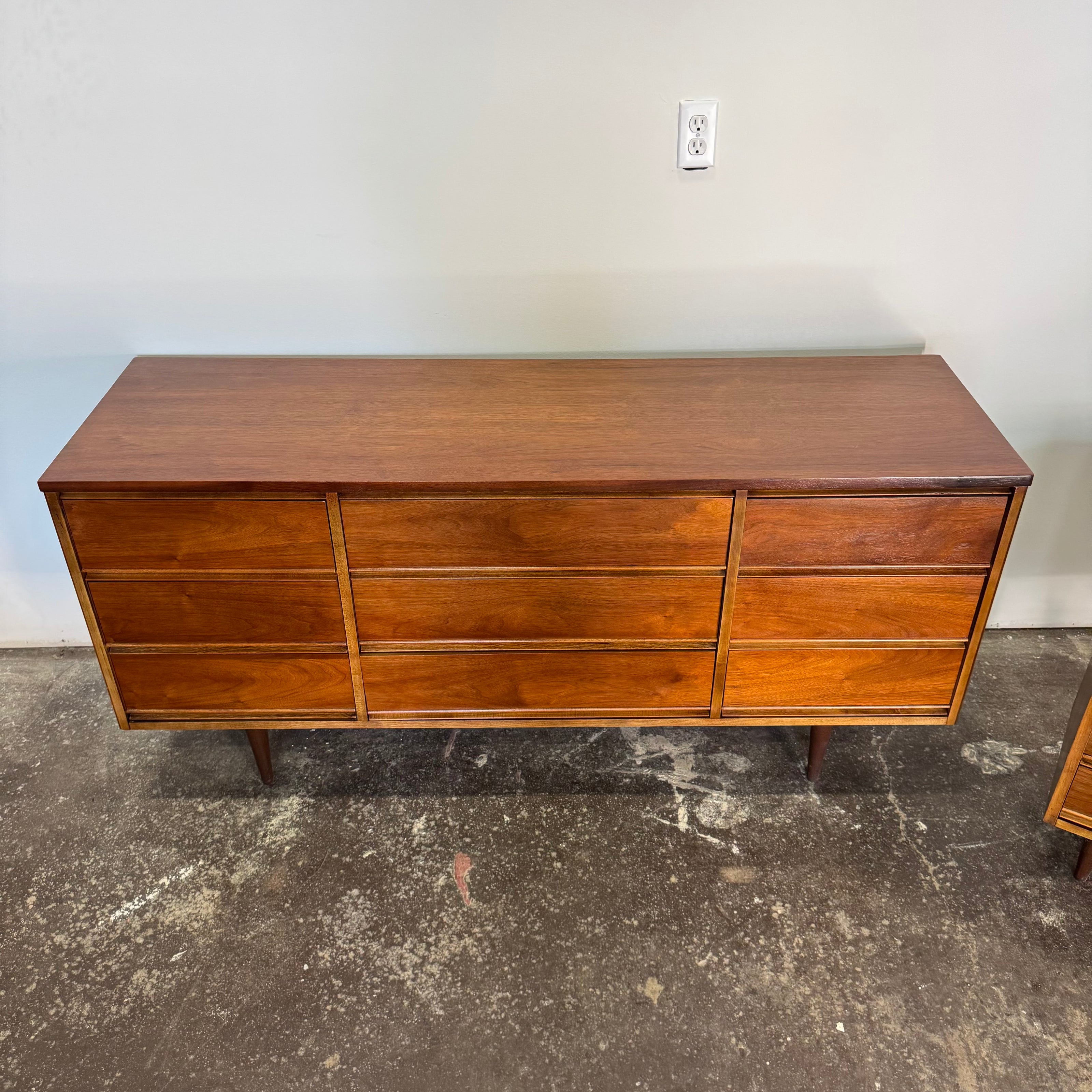 Dixie Walnut Dresser & Nightstand