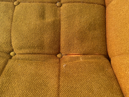 Three-Seat Midcentury Modern Couch with Metal Base – Custom Upholstery Option