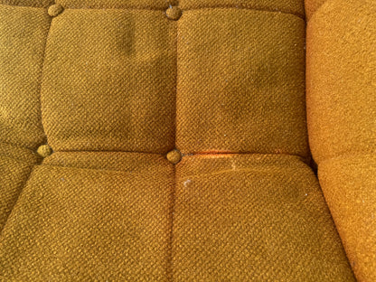 Three-Seat Midcentury Modern Couch with Metal Base – Custom Upholstery Option