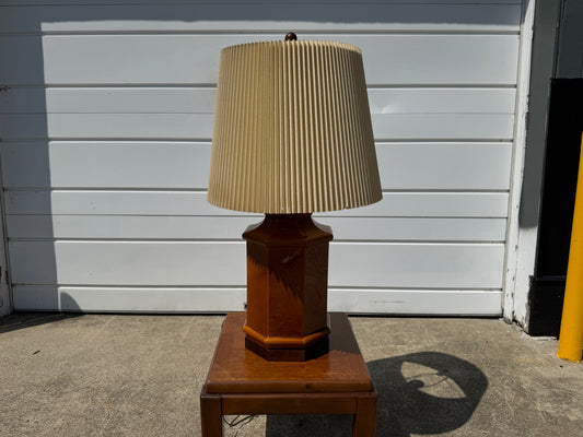 Antique Porcelain Lamp – Orange with Hexagon Base 🏺✨