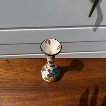 Hand-Painted Glass Vase – Made in Spain (7” T x 3” W)