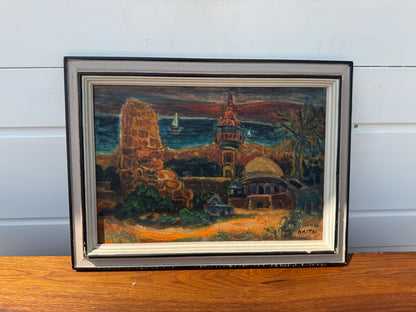 Original Oil Painting – Middle Eastern Setting by Amitai (22” x 16”)