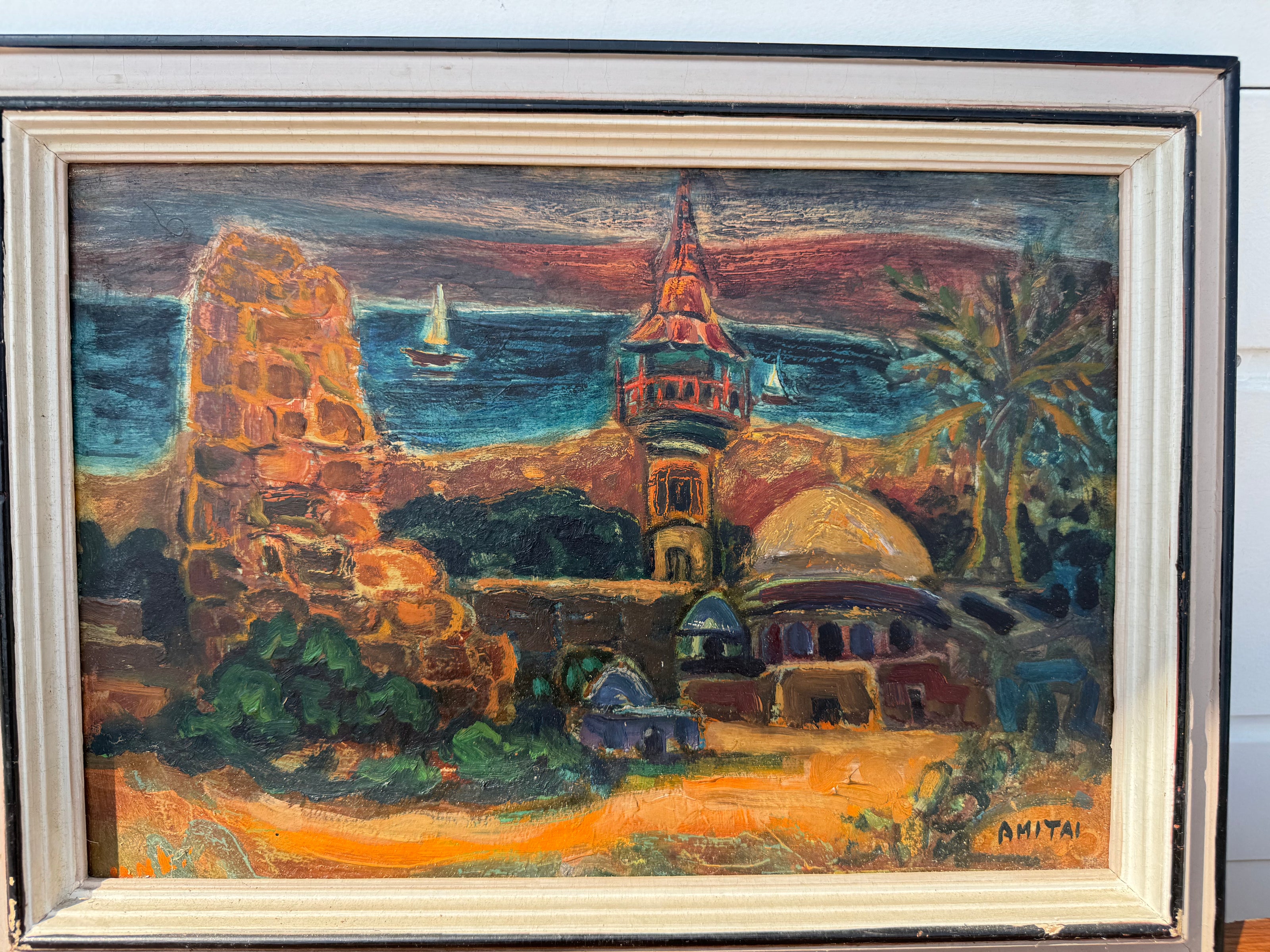 Original Oil Painting – Middle Eastern Setting by Amitai (22” x 16”)