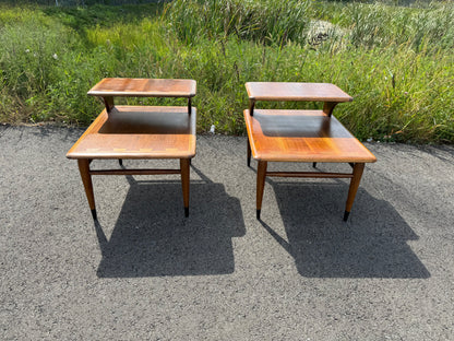 Lane Acclaim Two-Tier End Tables – Refinished Midcentury Pair