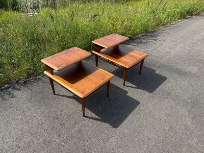 Lane Acclaim Two-Tier End Tables – Refinished Midcentury Pair