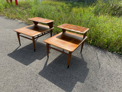 Lane Acclaim Two-Tier End Tables – Refinished Midcentury Pair