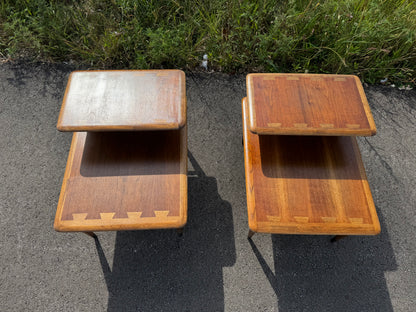 Lane Acclaim Two-Tier End Tables – Refinished Midcentury Pair