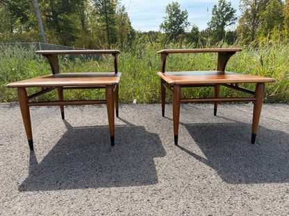 Lane Acclaim Two-Tier End Tables – Refinished Midcentury Pair