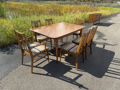 Bassett Formica Top Dining Table with Six Chairs – Midcentury Design