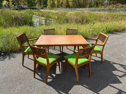 Drexel Profile Dining Table with Six Chairs & Three Leaves