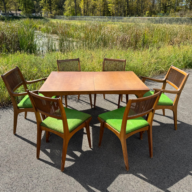 Drexel Profile Dining Table with Six Chairs & Three Leaves