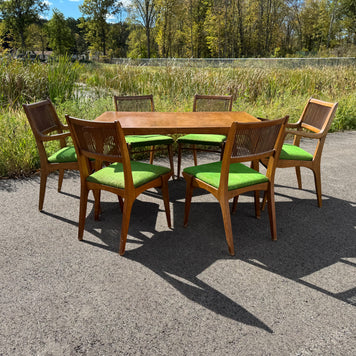 Drexel Profile Dining Table with Six Chairs & Three Leaves