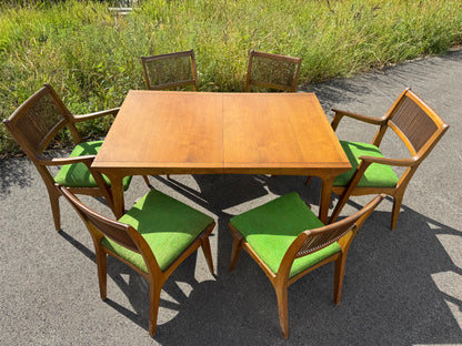 Drexel Profile Dining Table with Six Chairs & Three Leaves