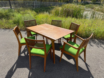 Drexel Profile Dining Table with Six Chairs & Three Leaves