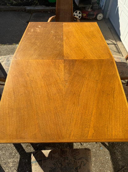 American of Martinsville Dining Table with Six Chairs & Two Oversized Leaves – Restoration Included ✨