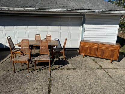 American of Martinsville Dining Table with Six Chairs & Two Oversized Leaves – Restoration Included ✨
