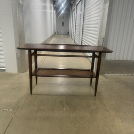 Bassett Entryway Table with Rattan Shelf