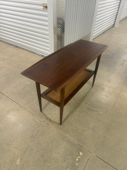 Bassett Entryway Table with Rattan Shelf