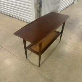 Bassett Entryway Table with Rattan Shelf