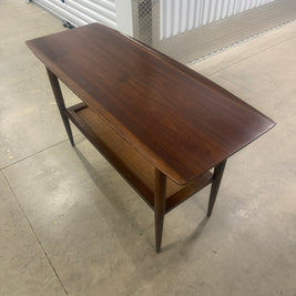 Bassett Entryway Table with Rattan Shelf