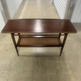Bassett Entryway Table with Rattan Shelf