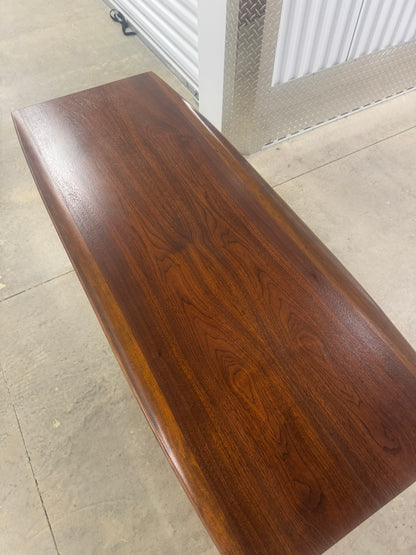 Bassett Entryway Table with Rattan Shelf