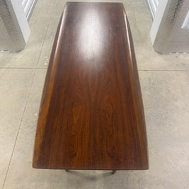 Bassett Entryway Table with Rattan Shelf