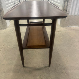 Bassett Entryway Table with Rattan Shelf