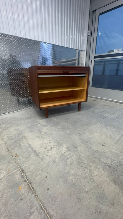 Jens Risom Walnut Tambour Door Bar